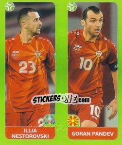 Sticker Ilija Nestorovski / Goran Pandev - UEFA Euro 2020 Tournament Edition. 654 Stickers version - Panini