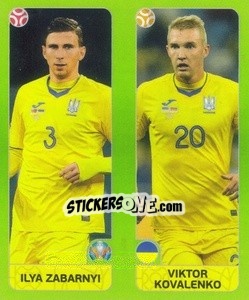 Sticker Ilya Zabarnyi / Viktor Kovalenko - UEFA Euro 2020 Tournament Edition. 654 Stickers version - Panini