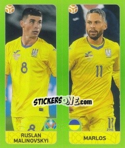 Sticker Ruslan Malinovskyi / Marlos - UEFA Euro 2020 Tournament Edition. 654 Stickers version - Panini