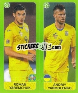 Sticker Roman Yaremchuk / Andriy Yarmolenko - UEFA Euro 2020 Tournament Edition. 654 Stickers version - Panini