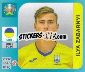 Sticker Ilya Zabarnyi - UEFA Euro 2020 Tournament Edition. 654 Stickers version - Panini