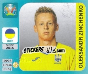 Figurina Oleksandr Zinchenko - UEFA Euro 2020 Tournament Edition. 654 Stickers version - Panini