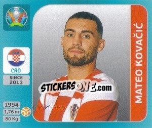 Figurina Mateo Kovacic - UEFA Euro 2020 Tournament Edition. 654 Stickers version - Panini