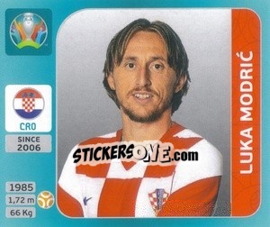 Sticker Luka Modric - UEFA Euro 2020 Tournament Edition. 654 Stickers version - Panini