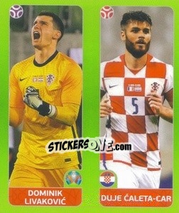 Figurina Dominik Livakovic / Duje Caleta-Car - UEFA Euro 2020 Tournament Edition. 654 Stickers version - Panini