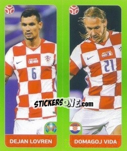 Sticker Dejan Lovren / Domagoj Vida - UEFA Euro 2020 Tournament Edition. 654 Stickers version n. 353 - Panini