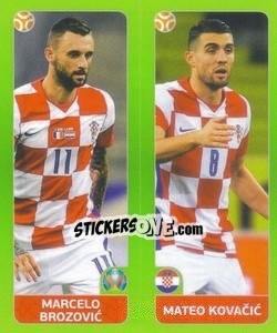 Sticker Marcelo Brozovic / Mateo Kovacic - UEFA Euro 2020 Tournament Edition. 654 Stickers version n. 354 - Panini