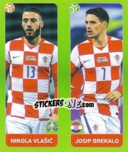 Sticker Nikola Vlašic / Josip Brekalo - UEFA Euro 2020 Tournament Edition. 654 Stickers version - Panini