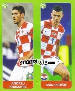 Sticker Andrej Kramaric / Ivan Perišic - UEFA Euro 2020 Tournament Edition. 654 Stickers version - Panini