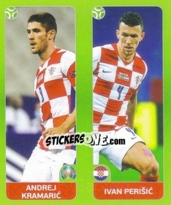 Sticker Andrej Kramaric / Ivan Perišic - UEFA Euro 2020 Tournament Edition. 654 Stickers version n. 357 - Panini