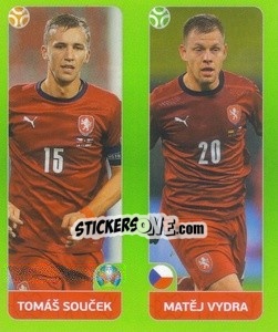 Cromo Tomáš Soucek / Matěj Vydra - UEFA Euro 2020 Tournament Edition. 654 Stickers version - Panini