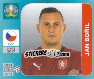 Sticker Jan Bořil - UEFA Euro 2020 Tournament Edition. 654 Stickers version - Panini