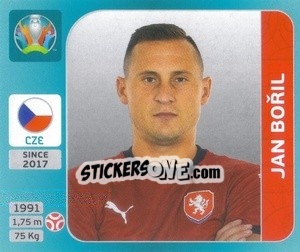 Sticker Jan Bořil - UEFA Euro 2020 Tournament Edition. 654 Stickers version n. 367 - Panini
