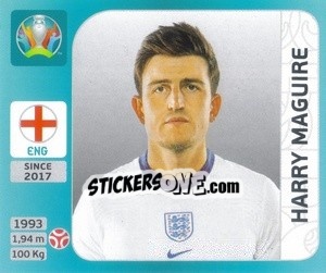 Sticker Harry Maguire - UEFA Euro 2020 Tournament Edition. 654 Stickers version n. 391 - Panini
