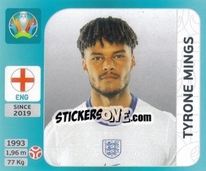 Sticker Tyrone Mings - UEFA Euro 2020 Tournament Edition. 654 Stickers version - Panini