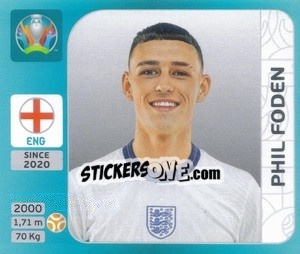 Sticker Phil Foden - UEFA Euro 2020 Tournament Edition. 654 Stickers version n. 396 - Panini