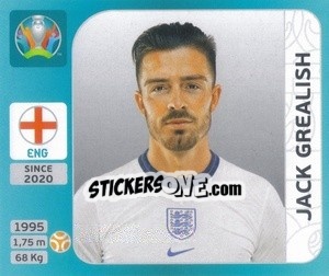 Sticker Jack Grealish - UEFA Euro 2020 Tournament Edition. 654 Stickers version - Panini
