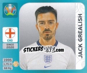 Cromo Jack Grealish - UEFA Euro 2020 Tournament Edition. 654 Stickers version - Panini