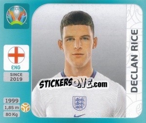 Sticker Declan Rice - UEFA Euro 2020 Tournament Edition. 654 Stickers version - Panini