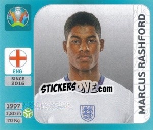 Sticker Marcus Rashford - UEFA Euro 2020 Tournament Edition. 654 Stickers version - Panini