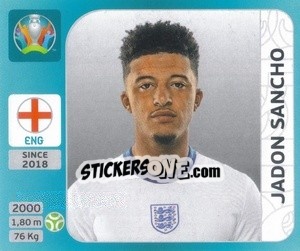 Sticker Jadon Sancho - UEFA Euro 2020 Tournament Edition. 654 Stickers version n. 404 - Panini