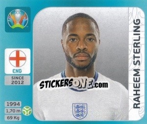 Cromo Raheem Sterling - UEFA Euro 2020 Tournament Edition. 654 Stickers version - Panini