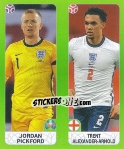 Sticker Jordan Pickford / Trent Alexander-Arnold - UEFA Euro 2020 Tournament Edition. 654 Stickers version n. 406 - Panini