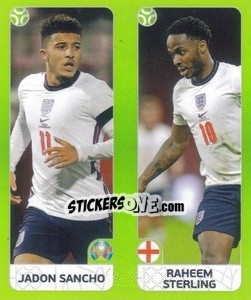 Sticker Jadon Sancho / Raheem Sterling - UEFA Euro 2020 Tournament Edition. 654 Stickers version n. 411 - Panini