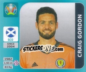 Sticker Craig Gordon - UEFA Euro 2020 Tournament Edition. 654 Stickers version n. 420 - Panini