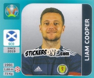 Sticker Liam Cooper - UEFA Euro 2020 Tournament Edition. 654 Stickers version - Panini