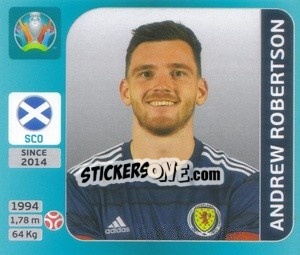 Figurina Andrew Robertson - UEFA Euro 2020 Tournament Edition. 654 Stickers version - Panini