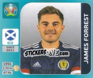 Sticker James Forrest - UEFA Euro 2020 Tournament Edition. 654 Stickers version n. 430 - Panini