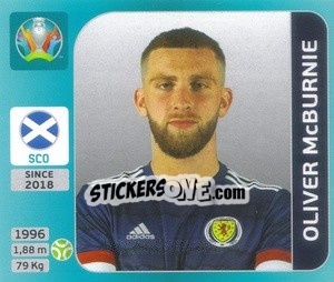 Cromo Oliver McBurnie - UEFA Euro 2020 Tournament Edition. 654 Stickers version - Panini