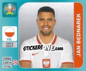 Sticker Jan Bednarek - UEFA Euro 2020 Tournament Edition. 654 Stickers version - Panini