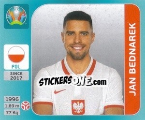 Sticker Jan Bednarek - UEFA Euro 2020 Tournament Edition. 654 Stickers version n. 442 - Panini