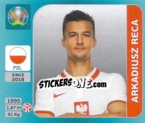Sticker Arkadiusz Reca - UEFA Euro 2020 Tournament Edition. 654 Stickers version - Panini