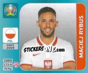 Cromo Maciej Rybus - UEFA Euro 2020 Tournament Edition. 654 Stickers version - Panini