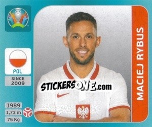 Figurina Maciej Rybus - UEFA Euro 2020 Tournament Edition. 654 Stickers version - Panini