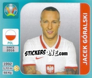 Sticker Jacek Góralski - UEFA Euro 2020 Tournament Edition. 654 Stickers version n. 449 - Panini