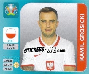 Sticker Kamil Grosicki - UEFA Euro 2020 Tournament Edition. 654 Stickers version n. 450 - Panini