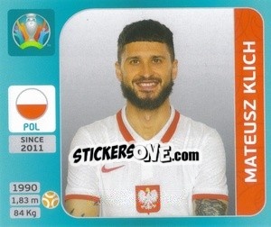 Sticker Mateusz Klich - UEFA Euro 2020 Tournament Edition. 654 Stickers version - Panini