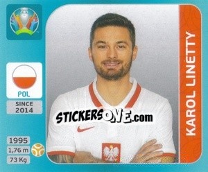 Sticker Karol Linetty - UEFA Euro 2020 Tournament Edition. 654 Stickers version - Panini