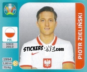 Sticker Piotr Zieliński - UEFA Euro 2020 Tournament Edition. 654 Stickers version - Panini