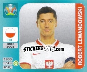 Cromo Robert Lewandowski - UEFA Euro 2020 Tournament Edition. 654 Stickers version - Panini