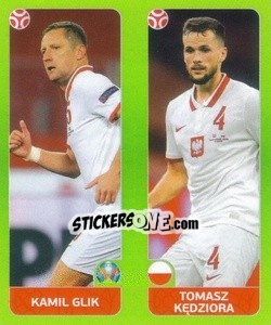 Figurina Kamil Glik / Tomasz Kędziora - UEFA Euro 2020 Tournament Edition. 654 Stickers version - Panini