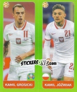 Sticker Kamil Grosicki / Kamil Jóźwiak - UEFA Euro 2020 Tournament Edition. 654 Stickers version n. 462 - Panini