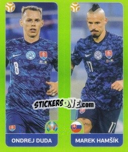 Sticker Ondrej Duda / Marek Hamšík - UEFA Euro 2020 Tournament Edition. 654 Stickers version - Panini