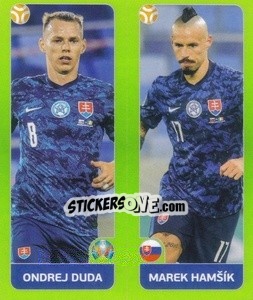 Sticker Ondrej Duda / Marek Hamšík - UEFA Euro 2020 Tournament Edition. 654 Stickers version n. 468 - Panini