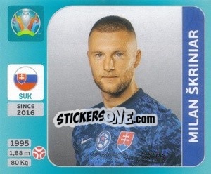 Figurina Milan Škriniar - UEFA Euro 2020 Tournament Edition. 654 Stickers version - Panini