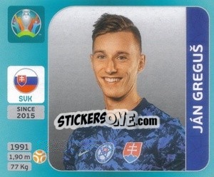 Sticker Ján Greguš - UEFA Euro 2020 Tournament Edition. 654 Stickers version - Panini